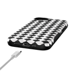 Salem's Hex | Black & White Checkered Case Phone Case get.casely 