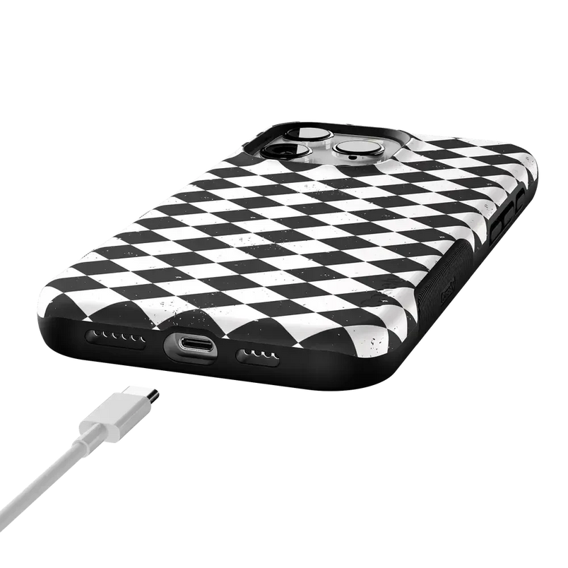 Salem's Hex | Black & White Checkered Case Phone Case get.casely 