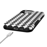 Salem's Hex | Black & White Checkered Case Phone Case get.casely 