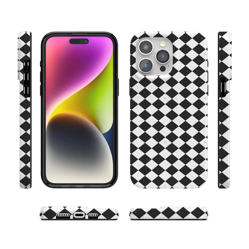 Salem's Hex | Black & White Checkered Case Phone Case get.casely 