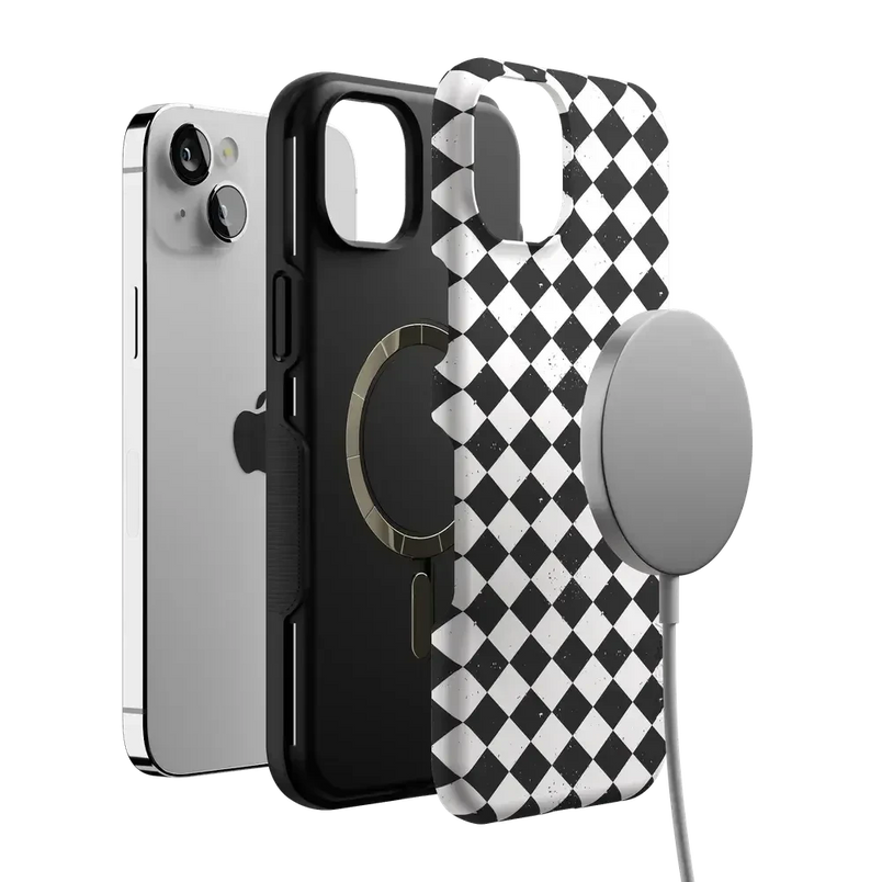 Salem's Hex | Black & White Checkered Case Phone Case get.casely 