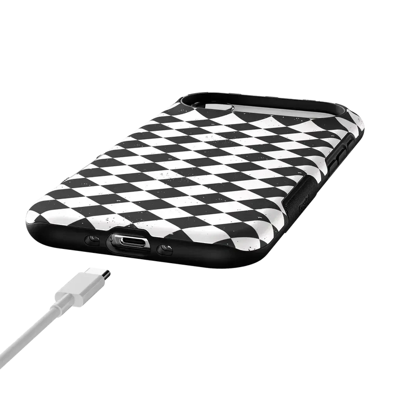 Salem's Hex | Black & White Checkered Case Phone Case get.casely 