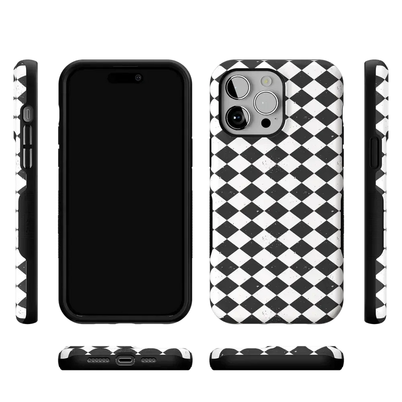 Salem's Hex | Black & White Checkered Case Phone Case get.casely 