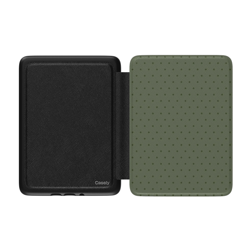 On the Dot | Olive Green Polka Dot Kindle Case