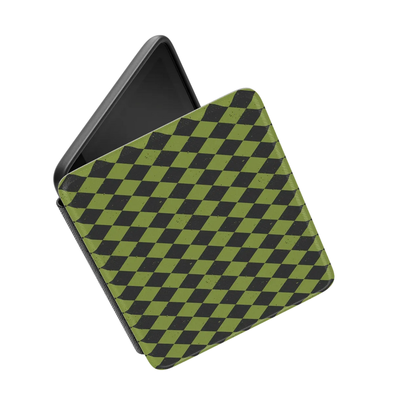 Wicked Hex | Green Checkered Kindle Case