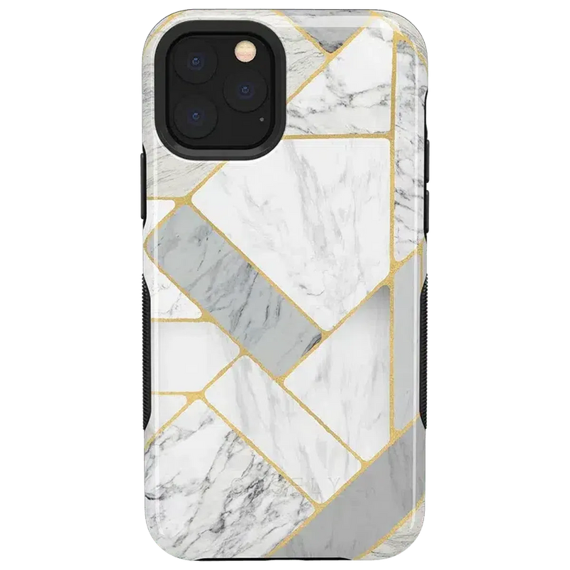 Sharp Lines | Geo White and Gold Marble Case iPhone Case get.casely Bold iPhone 11 Pro 