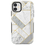 Sharp Lines | Geo White and Gold Marble Case iPhone Case get.casely Bold iPhone 11 