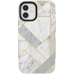 Sharp Lines | Geo White and Gold Marble Case iPhone Case get.casely Bold iPhone 12 Mini 