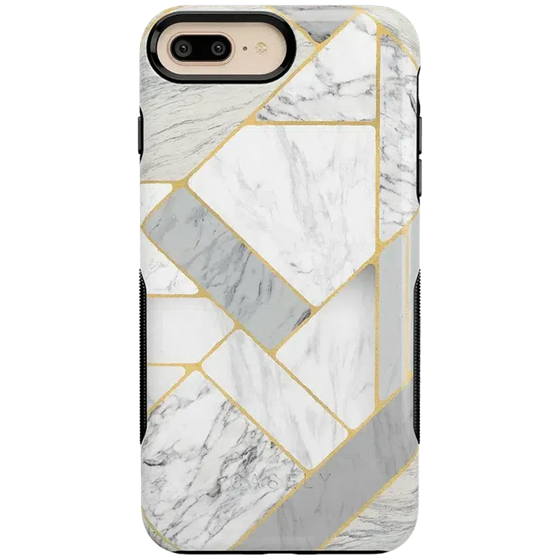 Sharp Lines | Geo White and Gold Marble Case iPhone Case get.casely Bold iPhone 6/7/8 Plus 