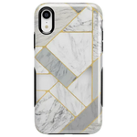 Sharp Lines | Geo White and Gold Marble Case iPhone Case get.casely Bold iPhone XR 