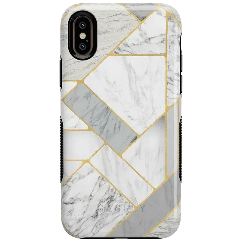 Sharp Lines | Geo White and Gold Marble Case iPhone Case get.casely Bold iPhone XS Max 