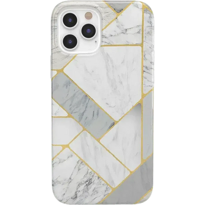 Sharp Lines | Geo White and Gold Marble Case iPhone Case get.casely Classic iPhone 12 Pro 