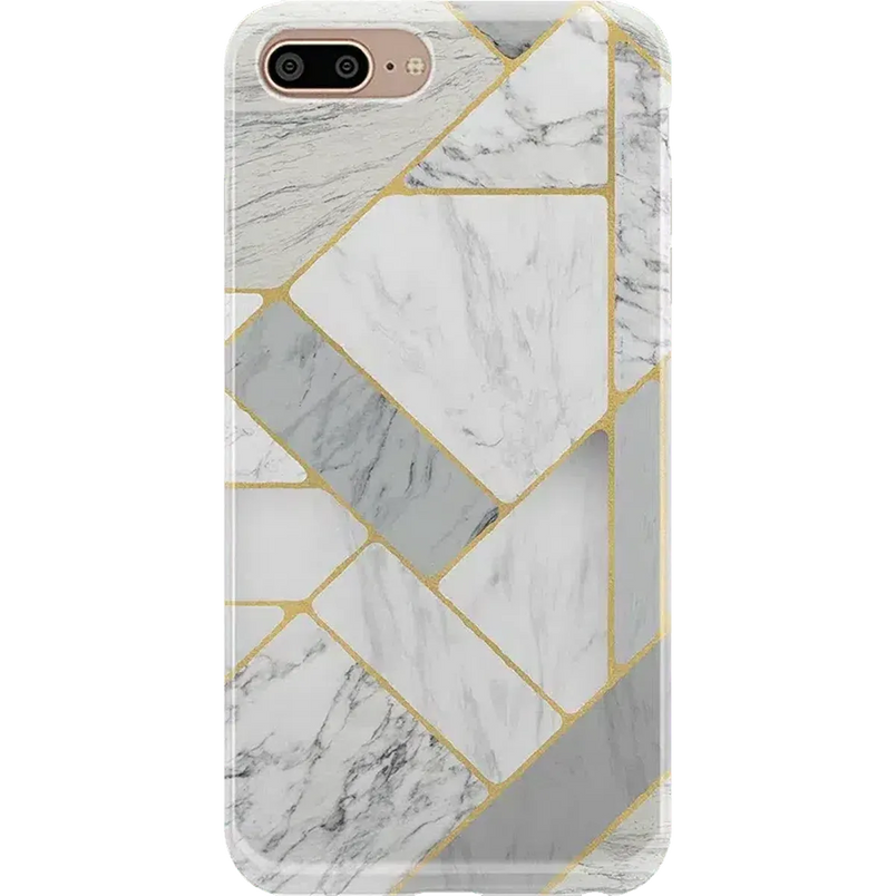 Sharp Lines | Geo White and Gold Marble Case iPhone Case get.casely Classic iPhone 6/7/8 Plus 