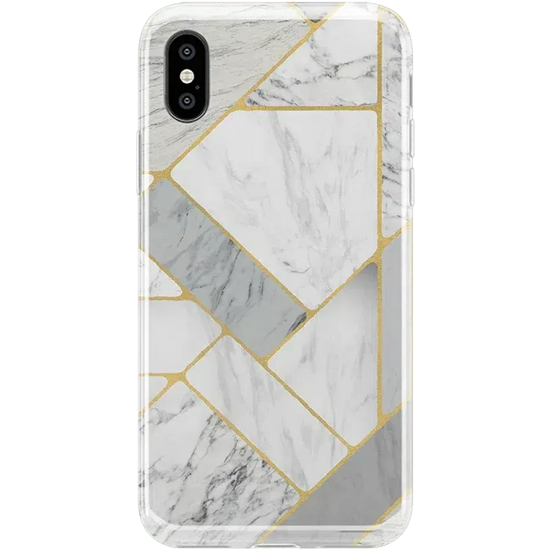 Sharp Lines | Geo White and Gold Marble Case iPhone Case get.casely Classic iPhone X / XS 