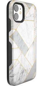 Sharp Lines | Geo White and Gold Marble Case iPhone Case get.casely 