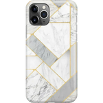 Sharp Lines | Geo White and Gold Marble Case iPhone Case get.casely 