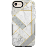 Sharp Lines | Geo White and Gold Marble Case iPhone Case get.casely 