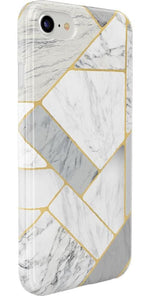 Sharp Lines | Geo White and Gold Marble Case iPhone Case get.casely 
