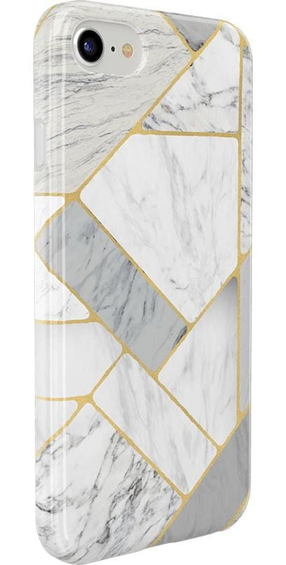 Sharp Lines | Geo White and Gold Marble Case iPhone Case get.casely 