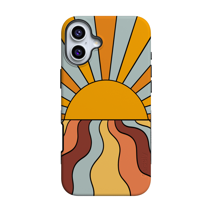 Shine On | Retro Sunset Case iPhone Case get.casely Bold Flex + MagSafe® iPhone 16 Plus 