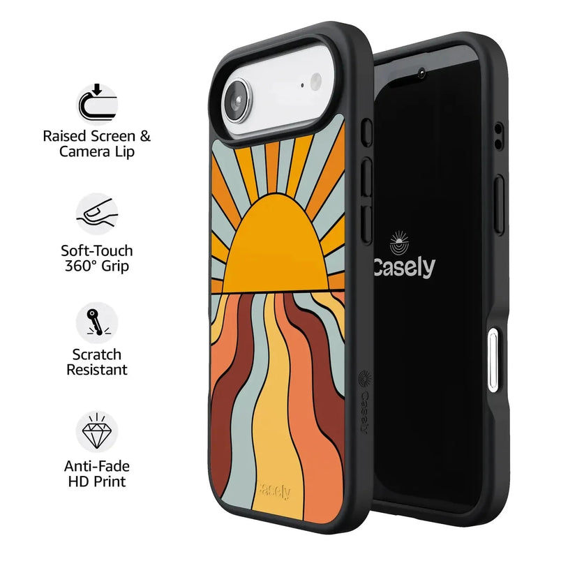 Shine On | Retro Sunset Case iPhone Case get.casely 