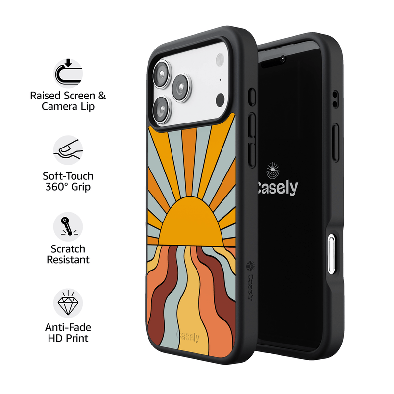 Shine On | Retro Sunset Case iPhone Case get.casely 