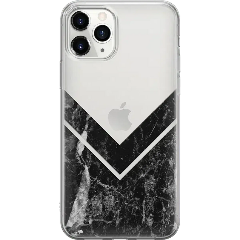 Sleek and Simple | Black Marble V Clear Case iPhone Case get.casely Classic iPhone 11 Pro 