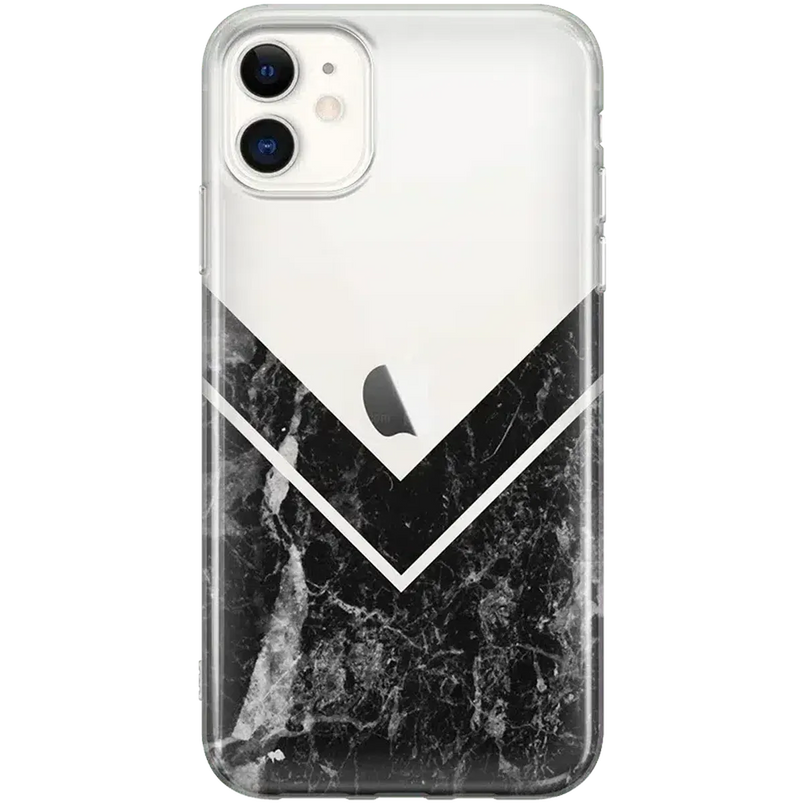 Sleek and Simple | Black Marble V Clear Case iPhone Case get.casely Classic iPhone 11 
