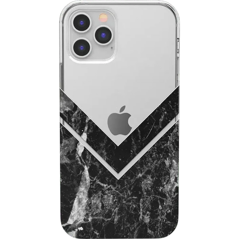 Sleek and Simple | Black Marble V Clear Case iPhone Case get.casely Classic iPhone 12 Pro 