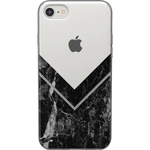 Sleek and Simple | Black Marble V Clear Case iPhone Case get.casely 