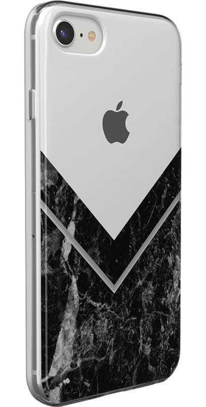 Sleek and Simple | Black Marble V Clear Case iPhone Case get.casely 