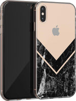 Sleek and Simple | Black Marble V Clear Case iPhone Case get.casely 