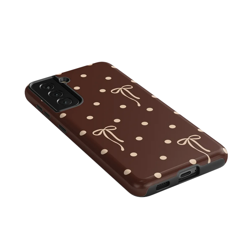 Teddy Bows | Brown Polka Dot Case