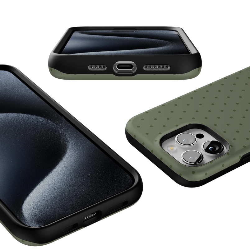 On the Dot | Olive Green Polka Dot Case
