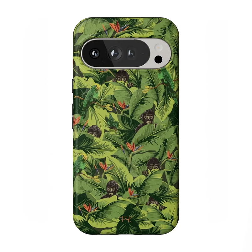 Sneaky Monkeys | Frida Kahlo Jungle Floral Case iPhone Case get.casely Essential + MagSafe® Google Pixel 10 Pro XL 