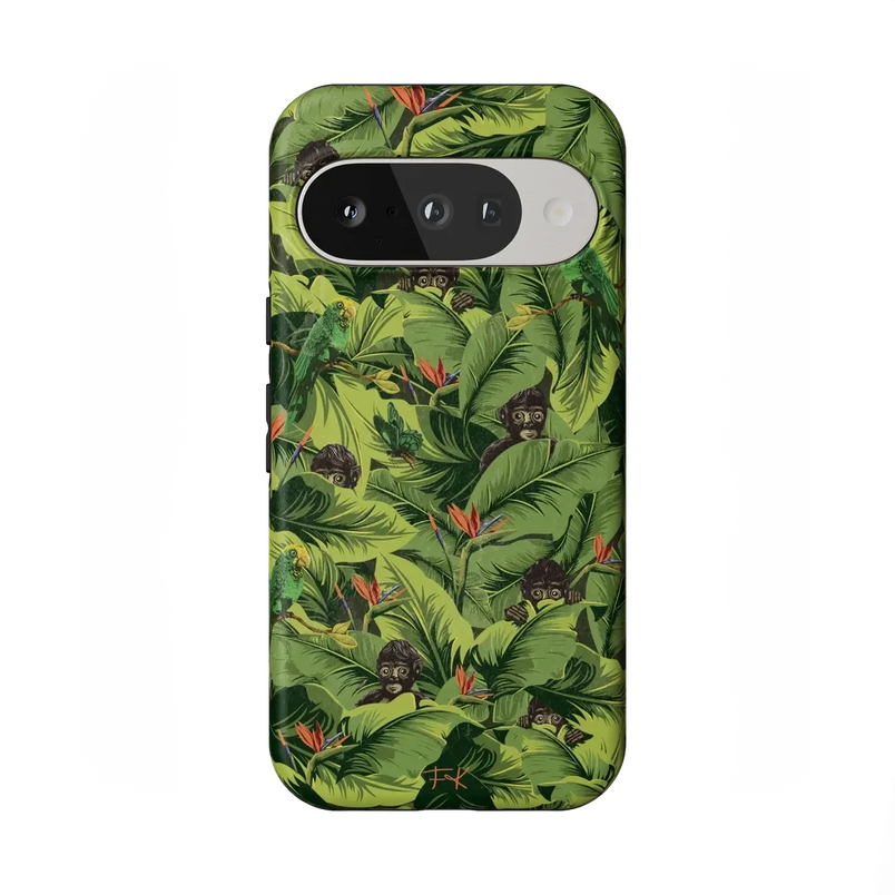 Sneaky Monkeys | Frida Kahlo Jungle Floral Case iPhone Case get.casely Essential + MagSafe® Google Pixel 10 