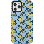 Something's Fishy | Navy Blue & Yellow Fish Print Case iPhone Case get.casely Bold iPhone 12 Pro Max 