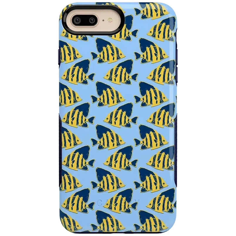 Something's Fishy | Navy Blue & Yellow Fish Print Case iPhone Case get.casely Bold iPhone 6/7/8 Plus 