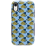 Something's Fishy | Navy Blue & Yellow Fish Print Case iPhone Case get.casely Bold iPhone XR 
