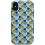 Something's Fishy | Navy Blue & Yellow Fish Print Case iPhone Case get.casely Bold iPhone XS Max 