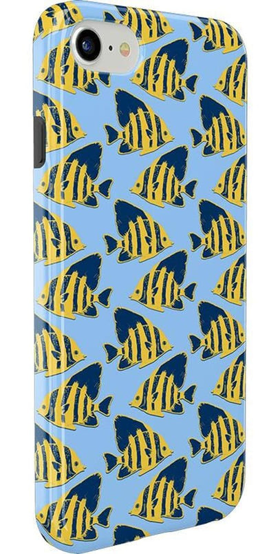 Something's Fishy | Navy Blue & Yellow Fish Print Case iPhone Case get.casely 