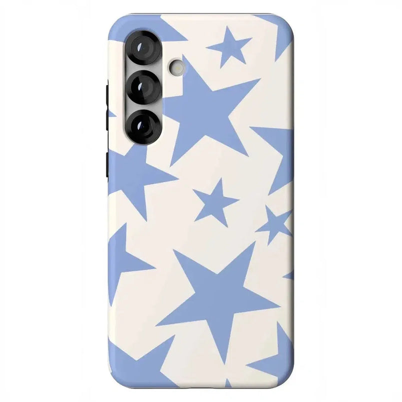 Stars Align | Blue & White Stars Samsung Case Samsung Case get.casely Essential + MagSafe® Galaxy S25 Plus 