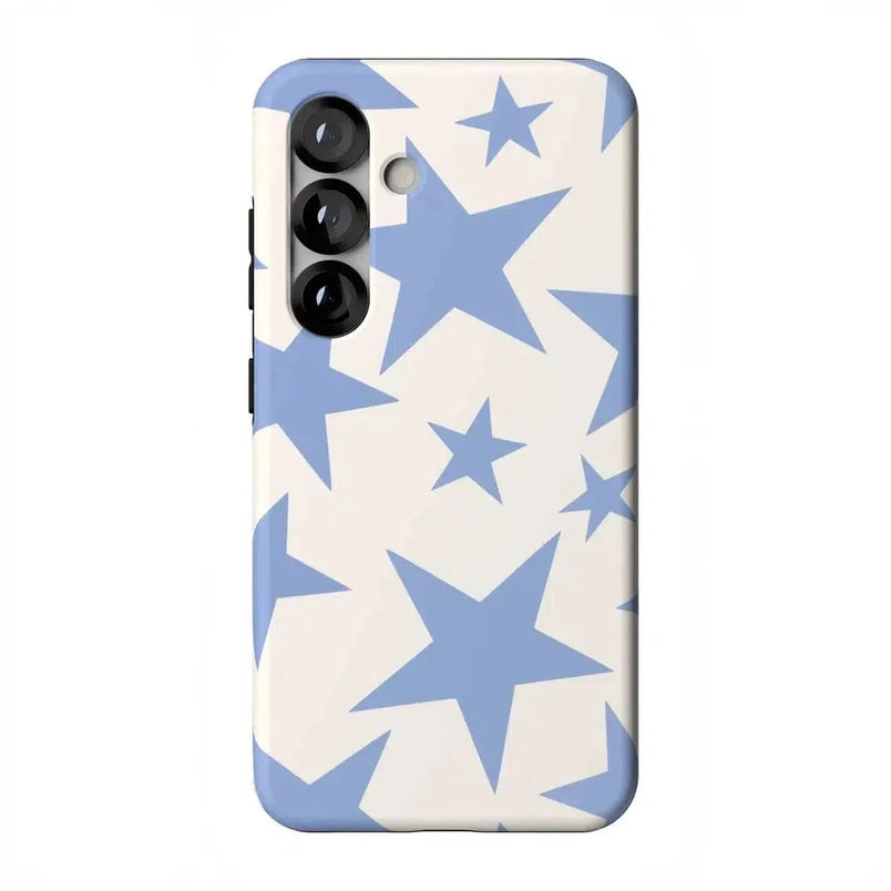 Stars Align | Blue & White Stars Samsung Case Samsung Case get.casely Essential + MagSafe® Galaxy S25 