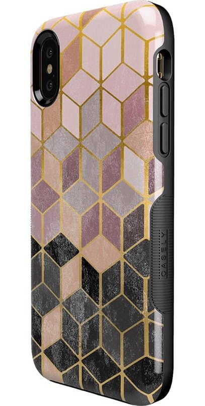 Stepping Up | Geo Rose Gold Marble Case iPhone Case get.casely 