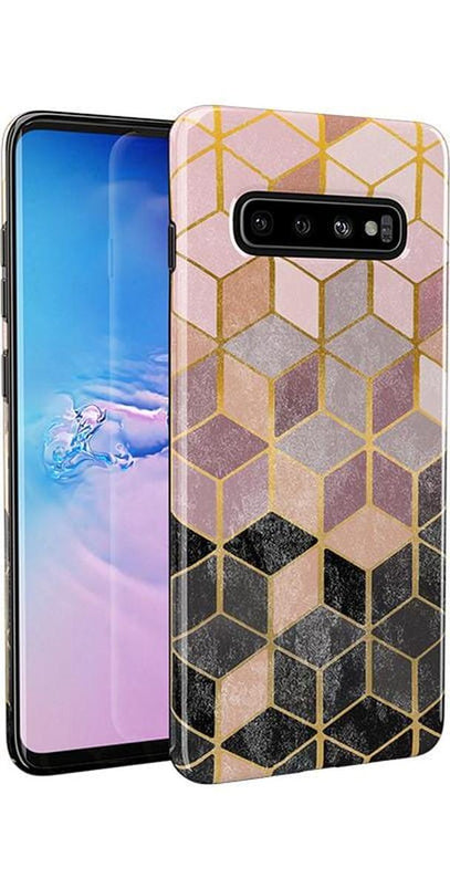 Stepping Up | Geo Rose Gold Marble Samsung Case Samsung Case get.casely 