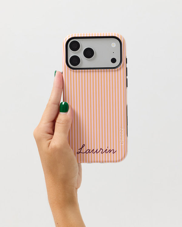 Stripes and the City | Orange & Pink Pinstripe Case