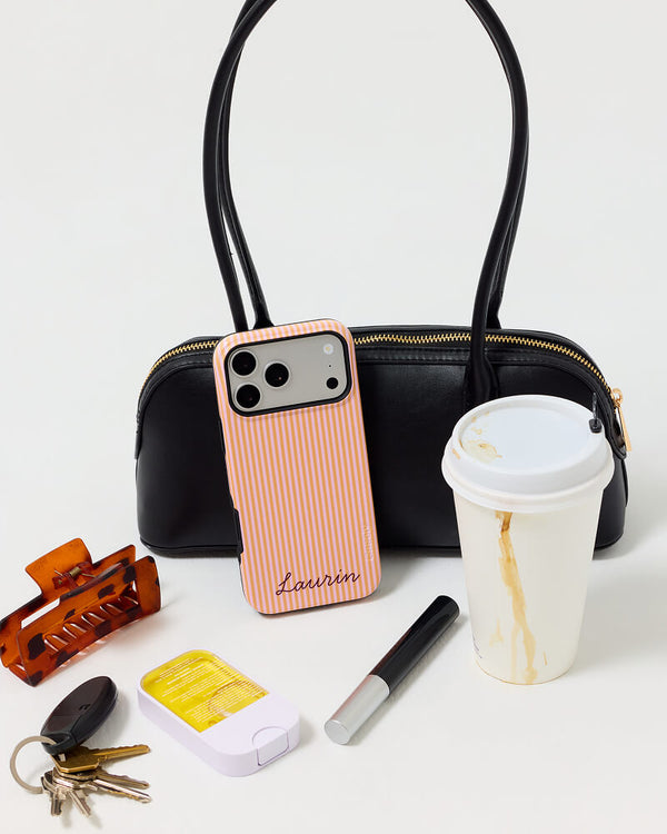 Stripes and the City | Orange & Pink Pinstripe Case