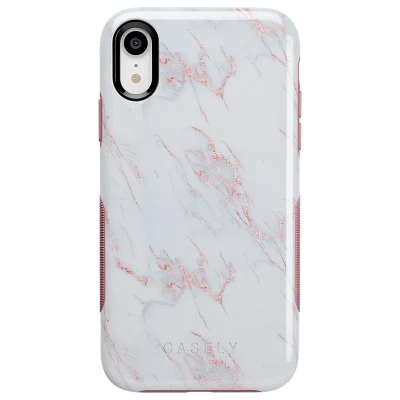 Subtle Blush | White and Pink Marble Case iPhone Case get.casely Bold iPhone XR 
