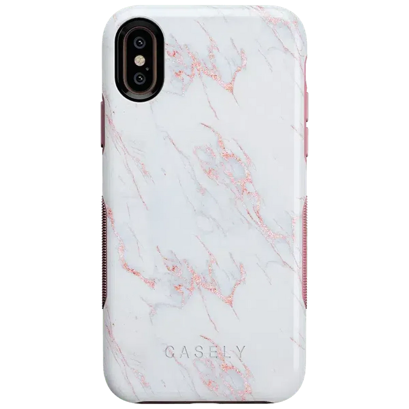 Subtle Blush | White and Pink Marble Case iPhone Case get.casely Bold iPhone XS Max 