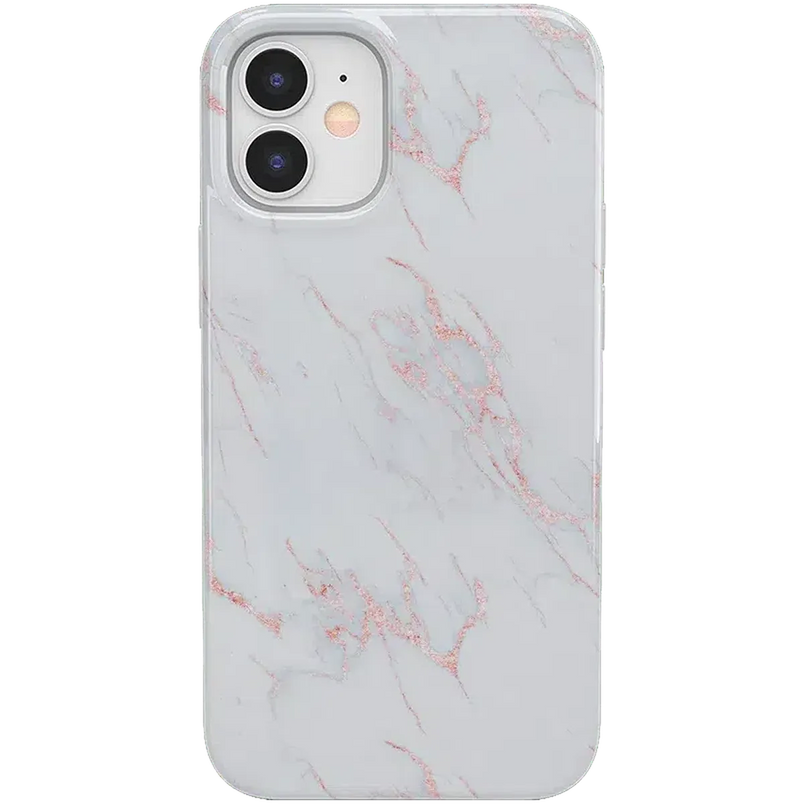 Subtle Blush | White and Pink Marble Case iPhone Case get.casely Classic iPhone 12 Mini 